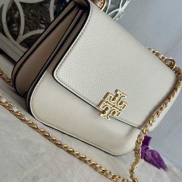New Tory Burch BRITTEN SMALL ADJUSTABLE SHOULDER BAG NEW CREAM - Picture 4 of 11